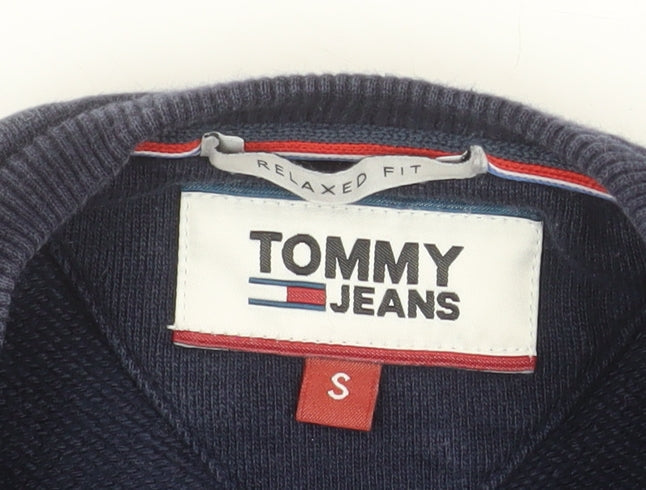 Tommy Jeans Men's Blue Small Relaxed Fit Logo Sweatshirt