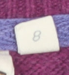 White Stuff Women's Purple Heart Knit Jumper Size 8