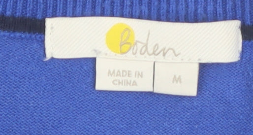 Boden Women Blue Cotton Crew Neck Jumper Medium
