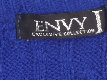 Envy Exclusive Womens Blue Cable-Knit Jumper M/L Acrylic Blend