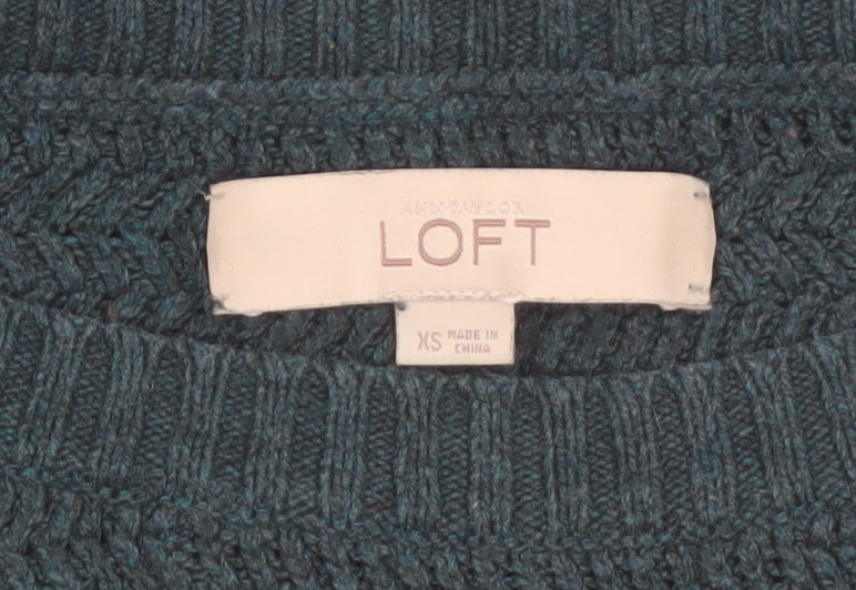 Ann Taylor Loft Women’s Teal Cable-Knit Jumper XS
