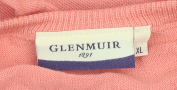 Glenmuir Mens Pink Wool Crew Neck Pullover Jumper XL