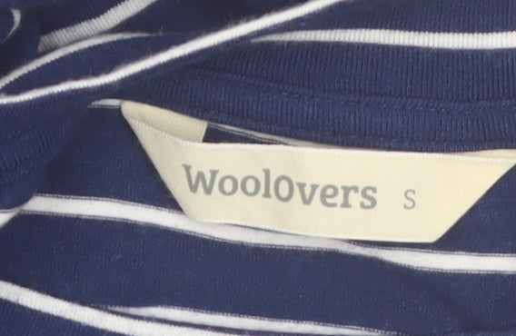 Woolovers Women Blue Stripe T-Shirt Dress Size S Casual Cotton