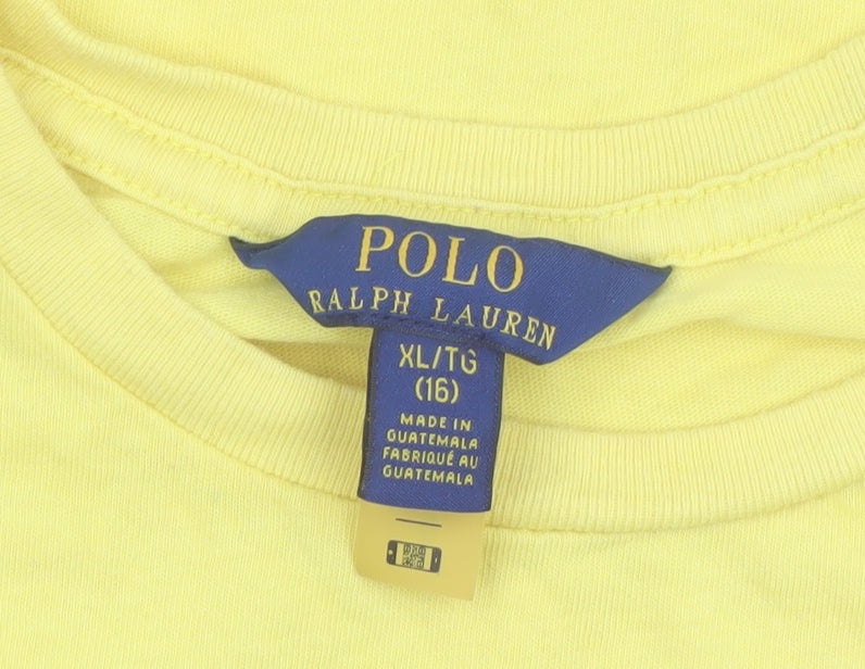 Polo Ralph Lauren Boys Yellow Long Sleeve Cotton T-Shirt XL (16)