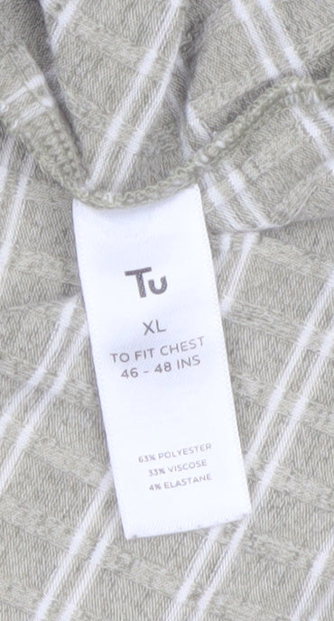 Tu Mens Beige Striped Polo Shirt XL Classic Fit