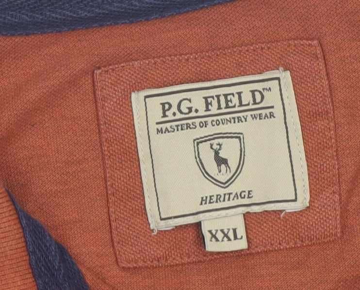 P.G. Field Men's Brown 2XL Cotton Heritage Polo Shirt