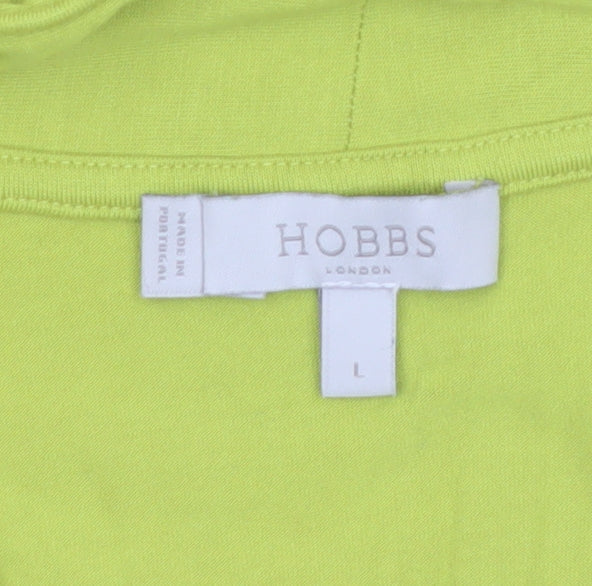 Hobbs Women's Green Viscose Tunic Blouse Size L V-Neck 3/4 Sleeve