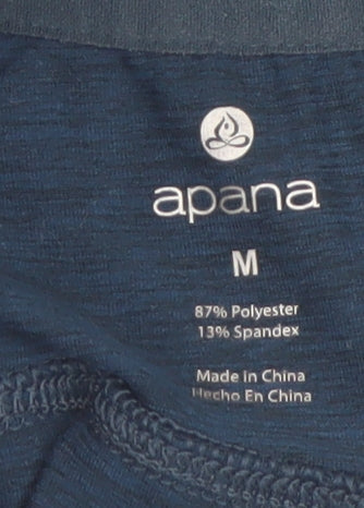 Apana Women Blue Long Sleeve High Neck Stretch Top Size M