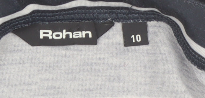 Rohan Womens Blue Striped 3/4 Sleeve Strata Top Size 10