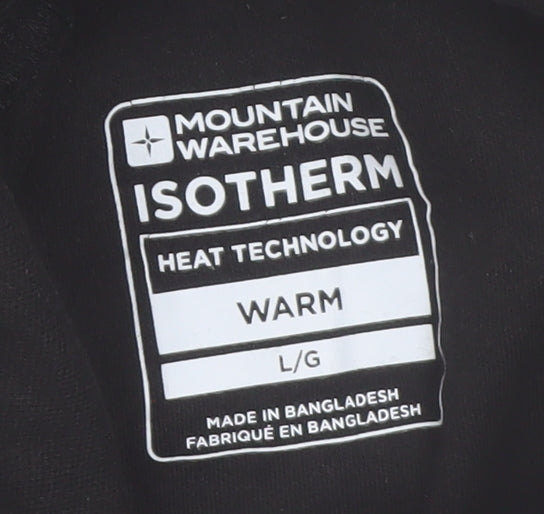 Mountain Warehouse Men's Black Cotton Thermal Roll Neck Long Sleeve Top Size L