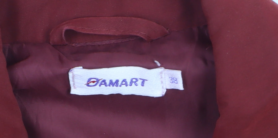 Damart Men's Red Bomber Jacket Size 38 Regular Lined Classic Style