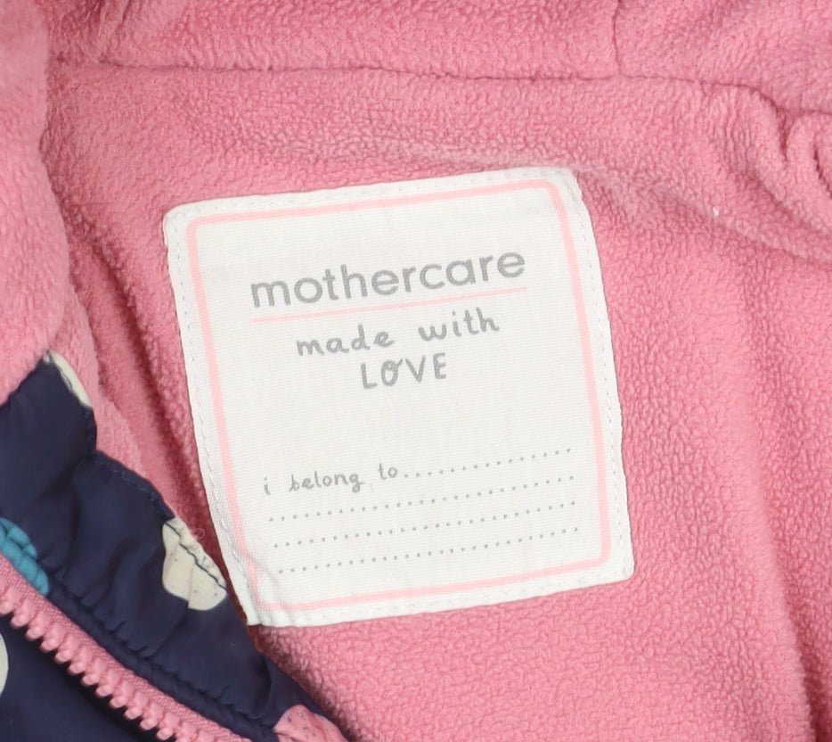 Mothercare Girls Multicoloured Polka Dot Hooded Puffer Jacket 3-4 Years