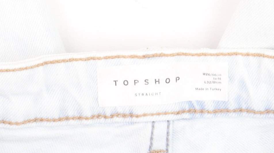 Topshop Women's Blue Size 8 Straight Leg Jeans 26W 32L