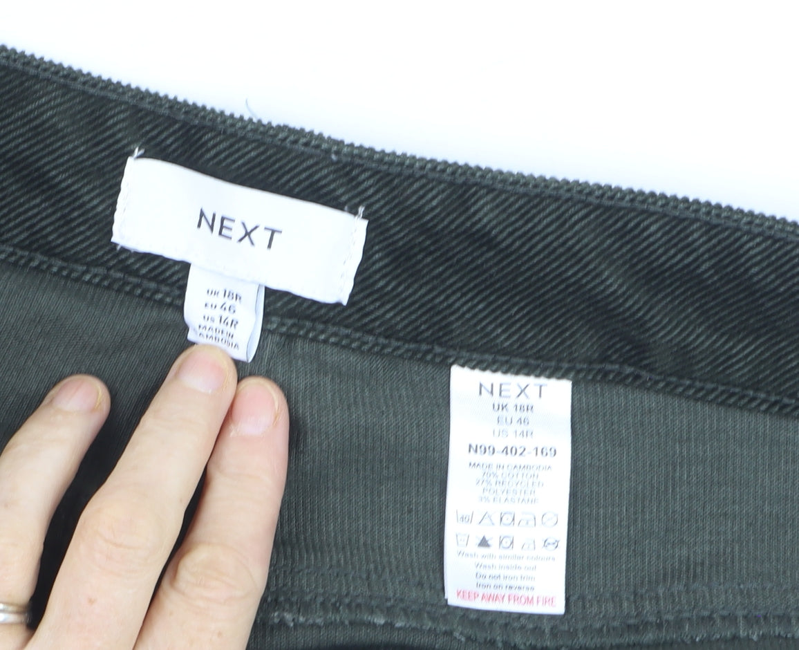 Next Men’s Green Corduroy Straight Trousers Size 16 Regular