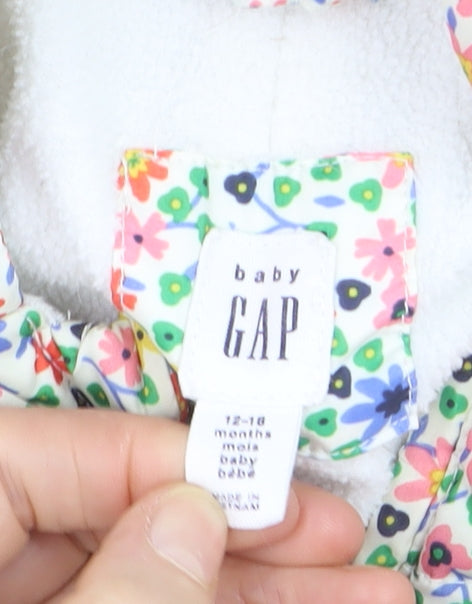 Baby Gap Unisex Multicoloured Floral Puffer Snowsuit 12-18 Months Hooded Winter Outerwear
