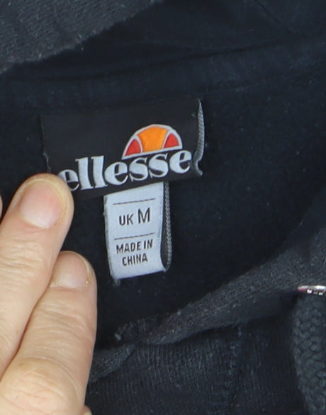 Ellesse Men's Black Pullover Hoodie M Regular Fit Graphic Logo