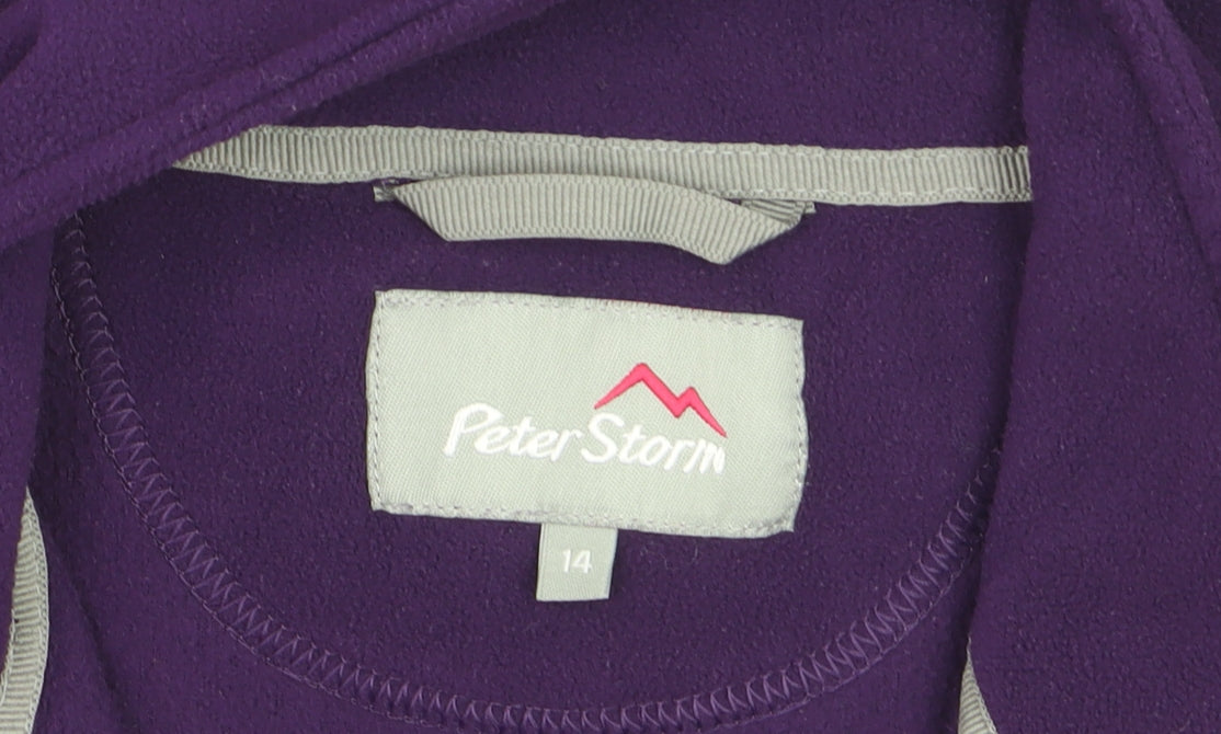 Peter Storm Women Purple Fleece 1/2 Zip Pullover Sweatshirt Size 14