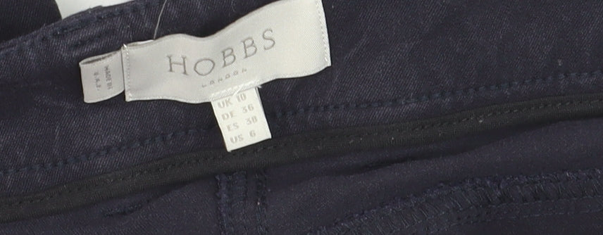 Hobbs Women's Blue Size 10 Chino Trousers Cotton Blend Slim Fit