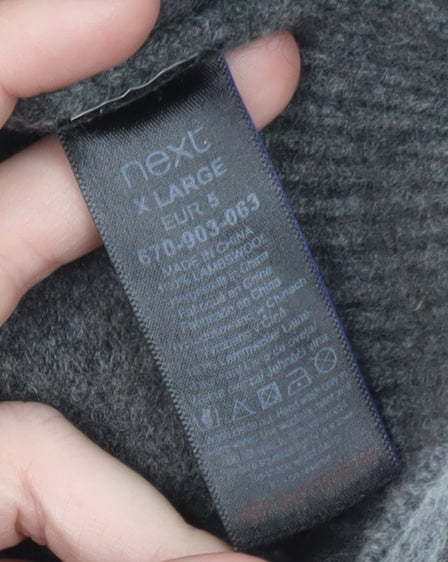 Next Men’s Grey Lambswool Shawl Collar Jumper XL Pullover