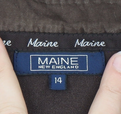 Maine New England Women’s Brown Collared Henley Jumper Size 14