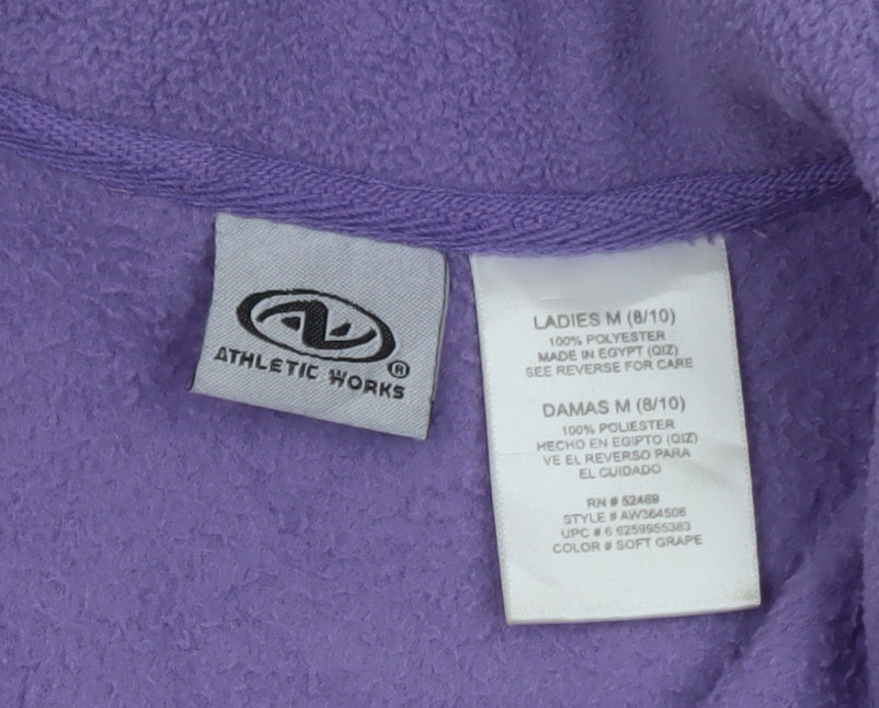 Athletic Works Women Purple Fleece Full Zip Jacket Size M
