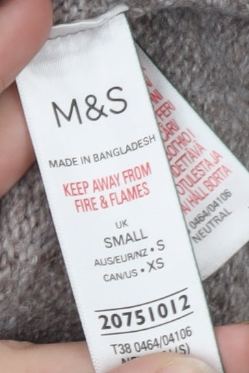 Marks and Spencer Men's Grey Wool Collared Button Cardigan Size S