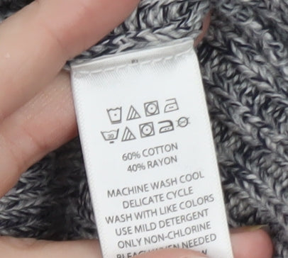 Tahari Women’s Grey Knit Hooded Long Sleeve Open Cardigan Size S
