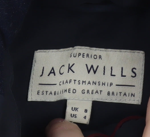 Jack Wills Women's Blue Hooded Puffer Gilet Size 8
