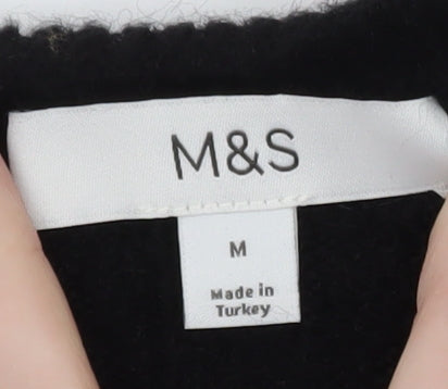 Marks & Spencer Women’s Black Cable-Knit Ruffle Jumper M