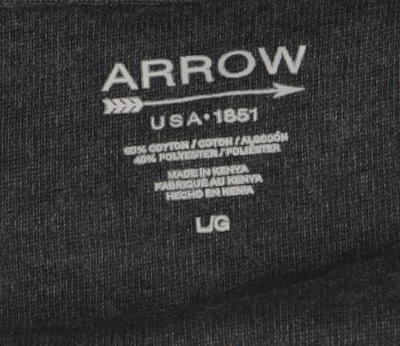 Arrow Men's Blue 1/4 Zip High Neck Cotton Blend Pullover Sweatshirt Size L
