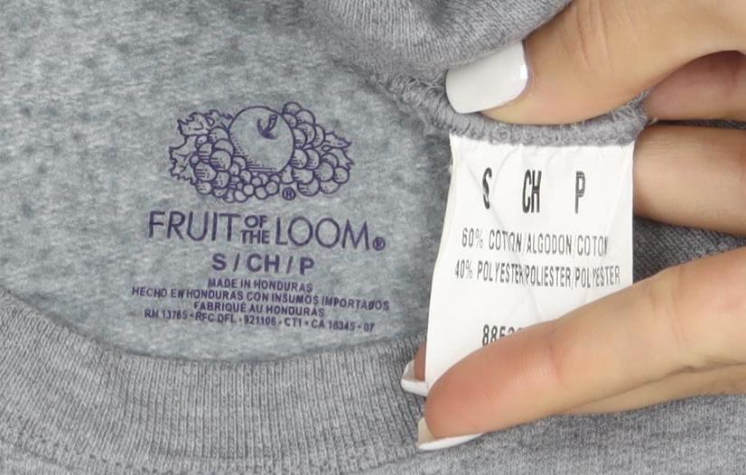 Fruit of the Loom Mens Grey Small Pullover Sweatshirt