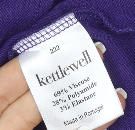 Kettlewell Women's Purple Long Sleeve Scoop Neck Jersey Blouse M