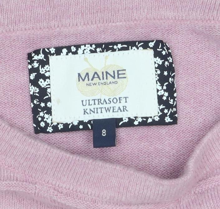Maine New England Womens Pink Wool Blend Crew Neck Jumper Size 8
