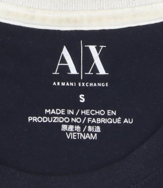 Armani Exchange Men's Black Cotton Crew Neck Short Sleeve T-Shirt Size S