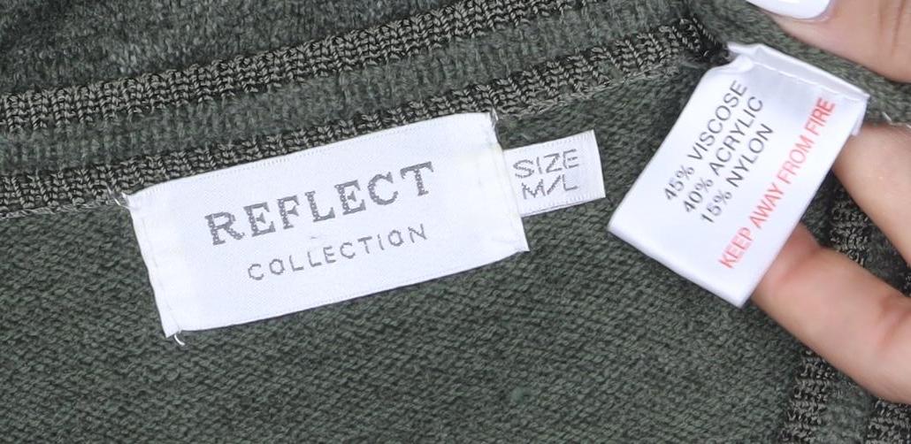 Reflect Collection Women’s Green Beaded Floral Knit Cardigan Size M