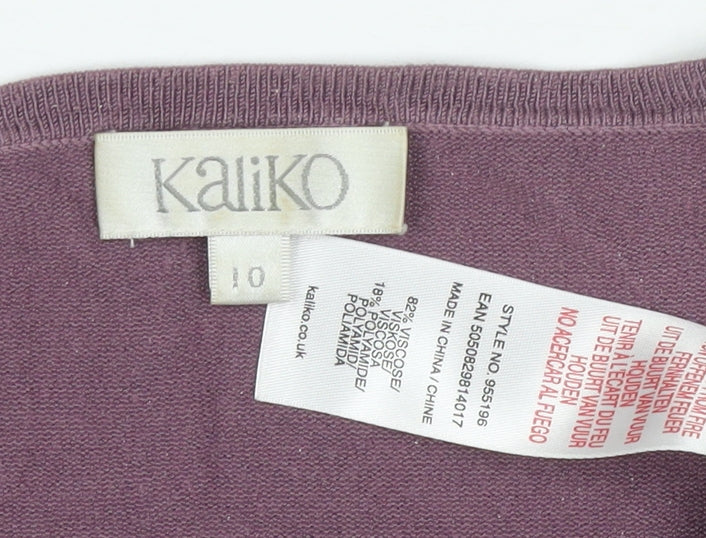Kaliko Womens Purple Size 10 Long Sleeve Shrug Cardigan