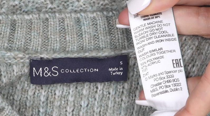 Marks & Spencer Women’s Green Wool Blend Knit Jumper Size S