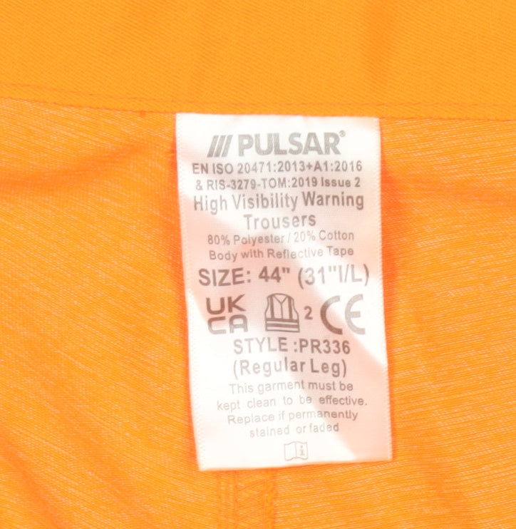 Pulsar Men's Orange High Visibility Workwear Trousers 44W 31L