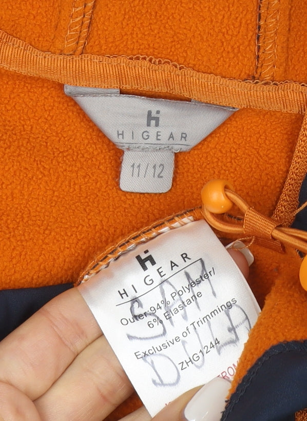 Hi Gear Boys Blue Soft Shell Hooded Jacket 11-12 Years Full Zip Outdoor