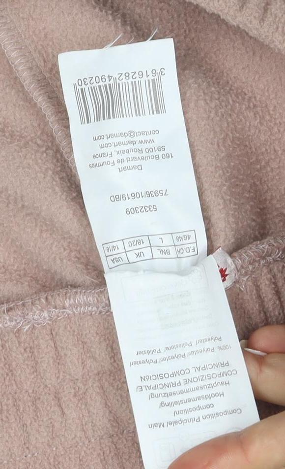 Damart Women Beige Fleece Sweatpants L UK 18/20 Elastic Waist Winter