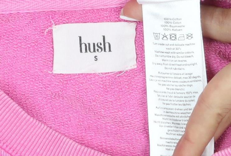 Hush Women's Pink Cotton Crew Neck Pullover Sweatshirt Size S