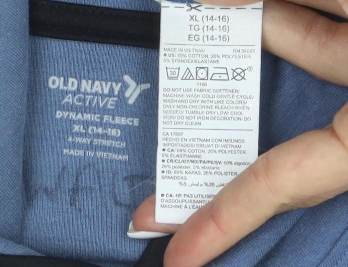 Old Navy Active Blue Pullover Hoodie XL Lined Womens Long Sleeve