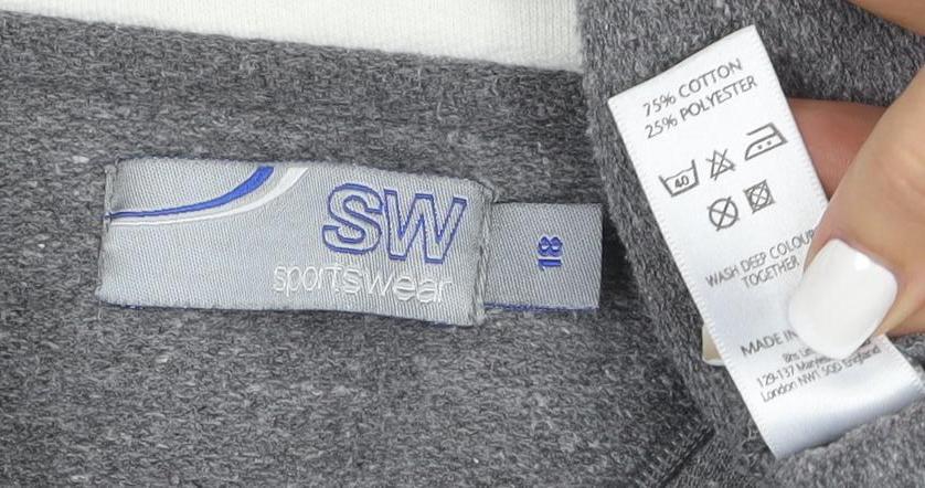 MS Sportswear Women's Grey Full Zip Hoodie Size 8 Cotton Blend