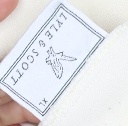 Lyle & Scott Men's Ivory Roll Neck Cotton Pullover Sweatshirt XL