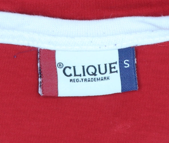 Clique Men's Red FAW Crew Neck Short Sleeve Cotton T-Shirt Size S