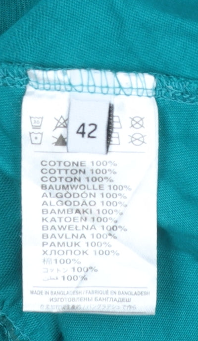 Silvian Heach Women Green Cotton Skater Dress Size 14