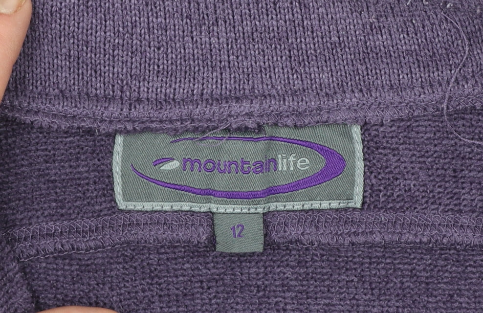 Mountain Life Women's Purple 1/4 Zip Fleece Pullover Sweatshirt Size 12