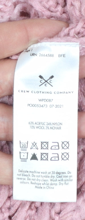 Crew Clothing Pink Ombre Chunky Knit Jumper Size 10