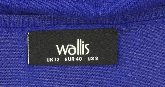 Wallis Women's Blue Studded Shoulder Pullover Jumper Size 12