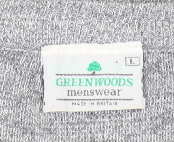 Greenwoods Mens Grey Knit V-Neck Sleeveless Vest L